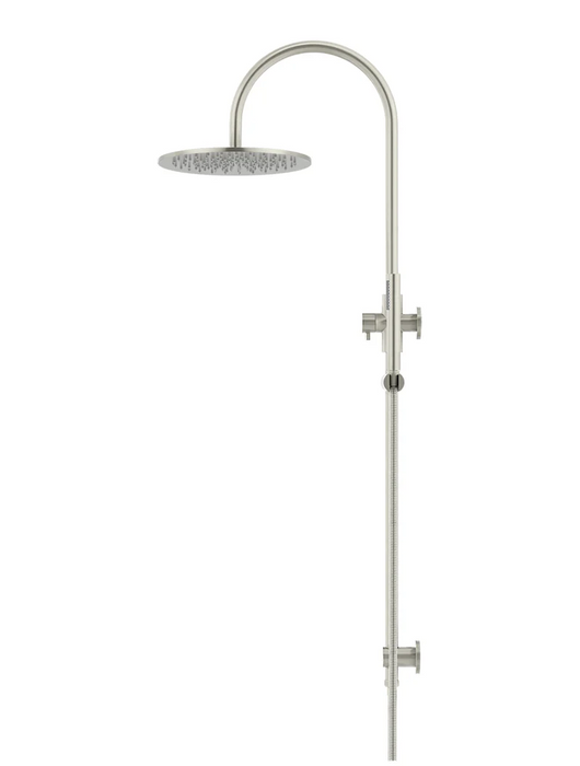 Meir 300mm Round Overhead Shower Set, Single Function Hand Shower, Brushed Nickel