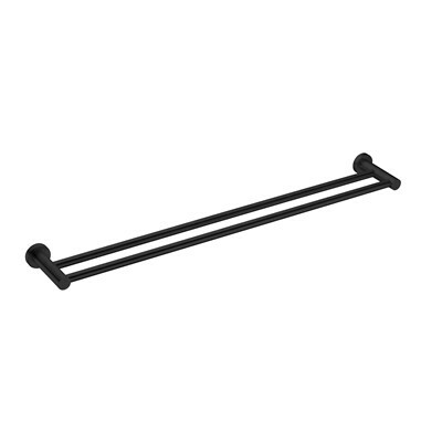 Nero Mecca Double Towel Rail 600mm, Matte Black