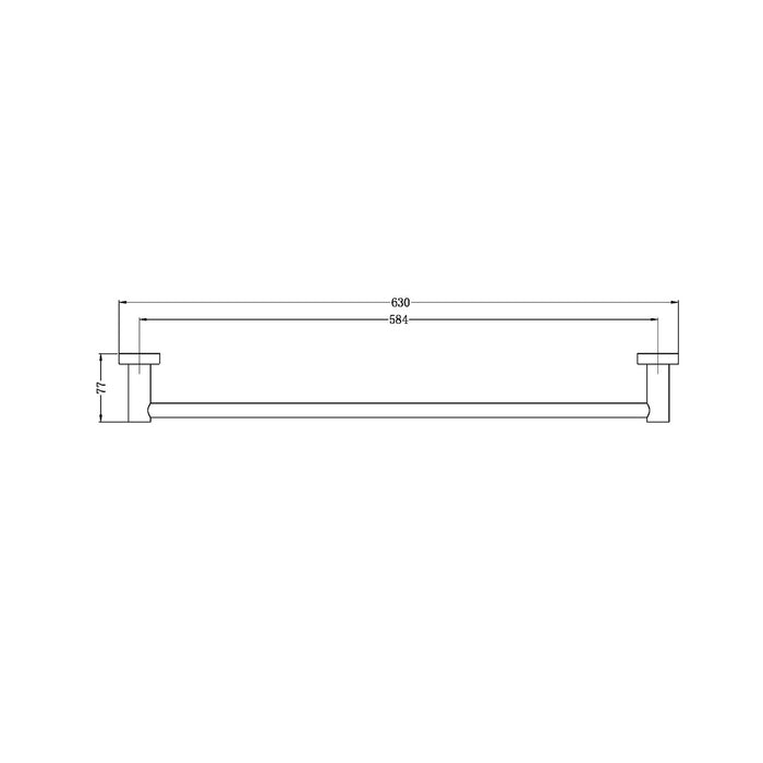 Nero Mecca Single Towel Rail 600mm, Brushed Bronze