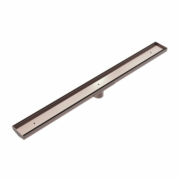 Nero Tile Insert V Channel 900x82mm Floor Grate 50mm Outlet, Brushed Bronze