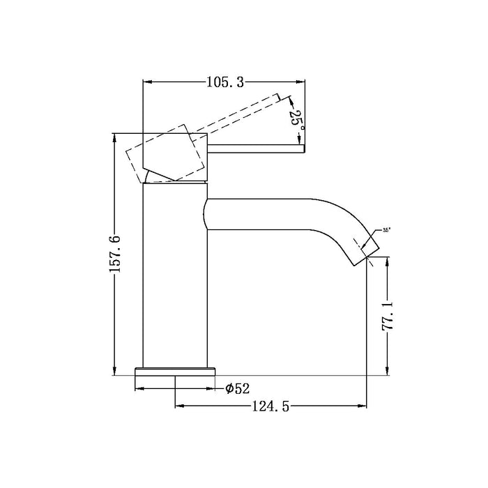 Nero Mecca Basin Mixer, Brushed Gold