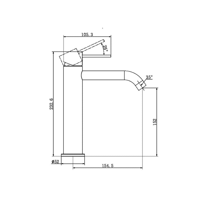 Nero Mecca Middle Tall Basin Mixer, Chrome