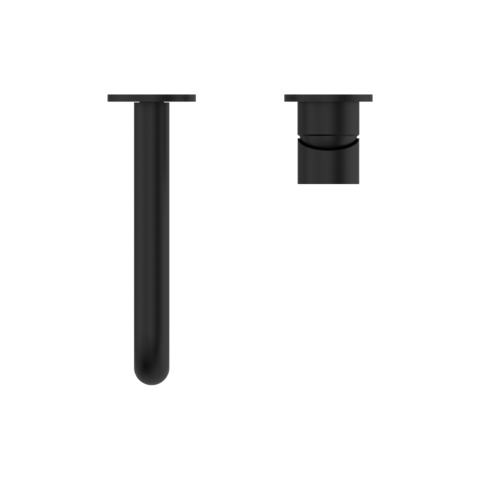 Nero Mecca Wall Basin/Bath Mixer Separete Back Plate 230mm, Matte Black