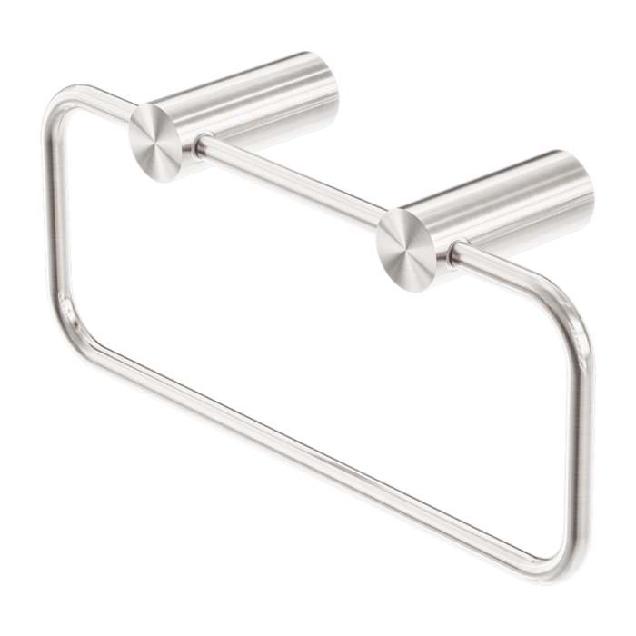 Nero New Mecca Towel Ring, Brushed Nickel