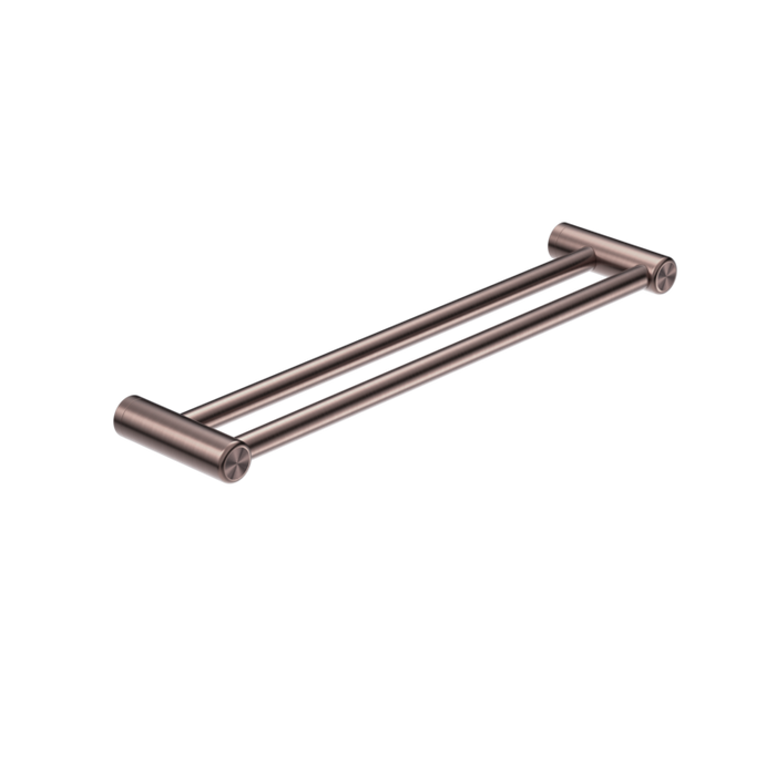 Nero Mecca Care 25mm Grab Double Towel Rail 600mm, Brushed Bronze