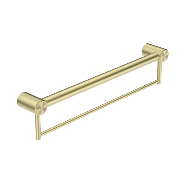 Nero Mecca Care 32mm Grab Rail With Towel Holder 900mm, Brushed Gold