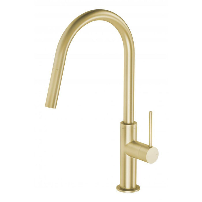 Phoenix Vivid Slimline Pull Out Sink Mixer 200mm, Brushed Gold