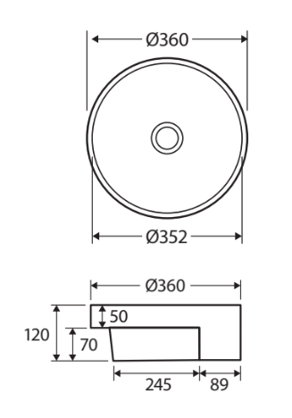 Fienza Reba Semi Recessed Basin