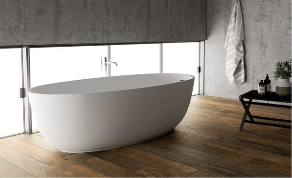 Domus Living Diana 1700mm Freestanding Stone Bath Matte White