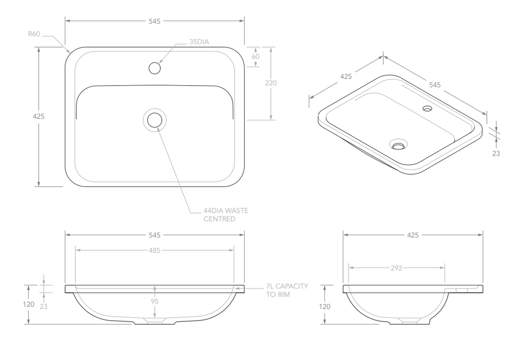 Adp Strength UnderCounter/Inset Basin, Matte White