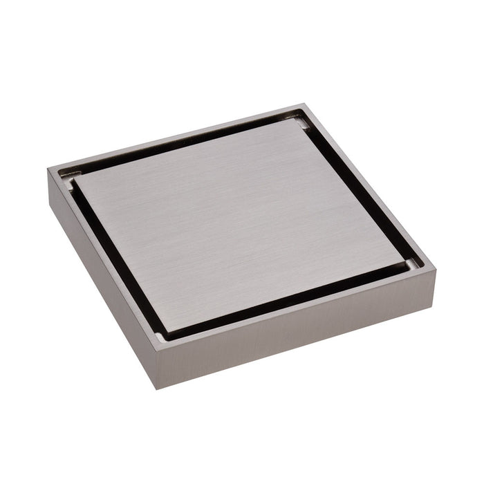 Fienza Floor Waste 100mm 2 in 1 Square Tile 88mm Outlet, Brushed Nickel