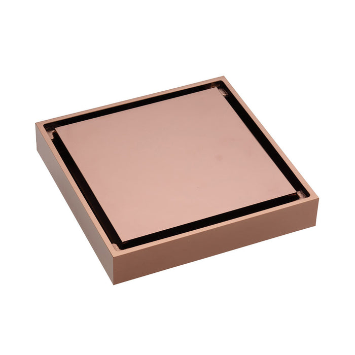Fienza Floor Waste 100mm 2 in 1 Square Tile 88mm Outlet, Rose Gold