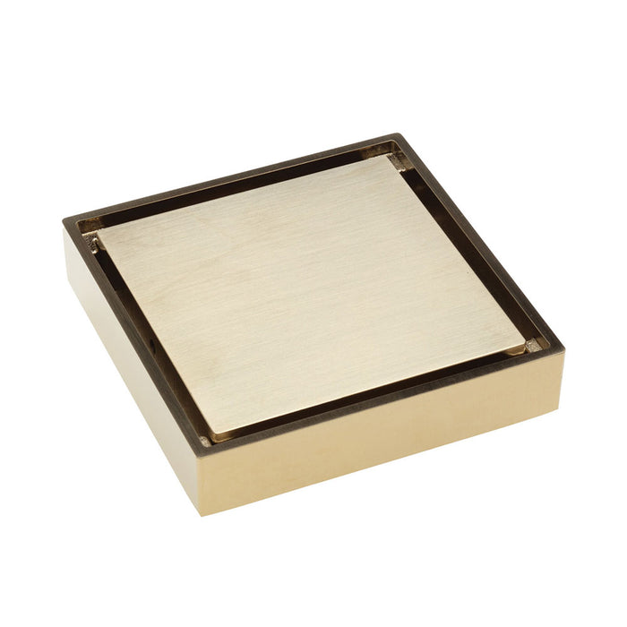 Fienza Floor Waste 100mm 2 in 1 Square Tile 88mm Outlet, Urban Brass