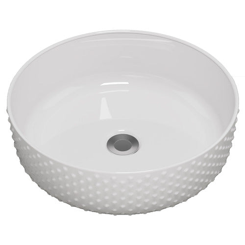 Timberline Allure Dimple Above Counter Basin 360mm, Gloss White — Yeomans